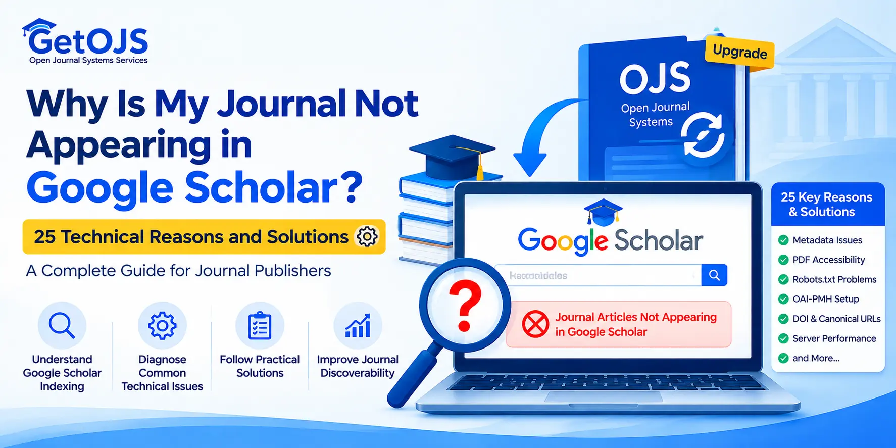 Why is my journal not appearing in Google Scholar - technical OJS indexing guide